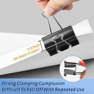 25mm Small Metal Binder Clips 48 Pcs,for Office,School,Home.black