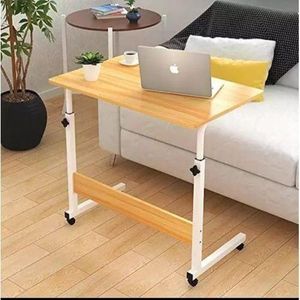 Brown Adjustable Laptop Stand -Table With Wheels