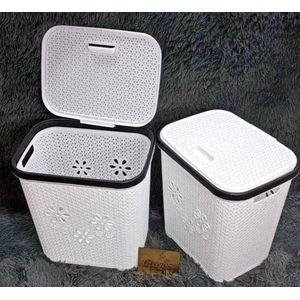 Home Multipurpose Plastic Laundry Basket with Lid & Handles – Clothes Storage Hamper