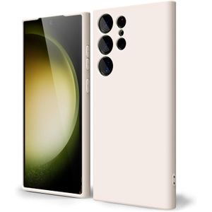 Soft Silicone Slim Fit Cover Anti-Scratch Shockproof Case for Samsung Galaxy S23 Ultra - Beige Nude