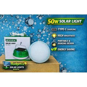 50W Solar Light Rechargeable Portable Hanging Lamp Type-C Charging High Brightness