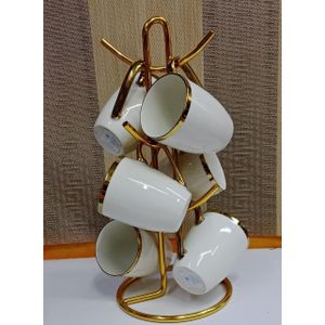 Gold white mugs 