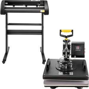Branding Business Combo Kit :28" Vinyl Cutter Plotter Machine 2 Feet + 8 In 1 Heat Press Machine