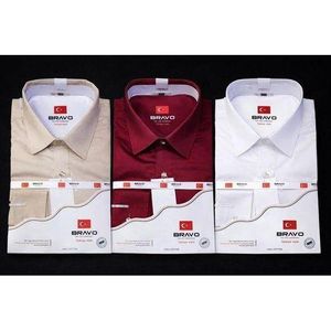 Formal Turkish Shirts Men's Official Shirts - Slim Fit - 3 Pack Beige,Maroon and White