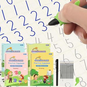 Sank magic practice books set of 4. Maths, alphabet, numbers, drawing also comes with 1 pen, 4 pen refills and pen holder
