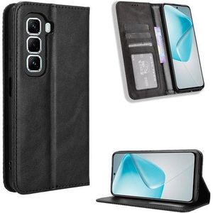 Wallet Black Retro Leather Flip All-Round Protection Cover Case For Infinix Hot 50 Pro+ (Hote 50 Pro Plus)