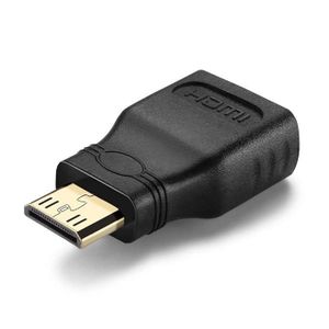 Mini HDMI Male to Standard HDMI Female Adapter Converter Plug (Black)