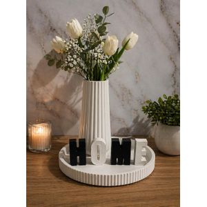 Ge New HOME Decorative letters as shown + large display tray + 1pc long flower vase -ALL AS SHOWN.Decorate your home. home vases. bnb decor.bedroom decor. 