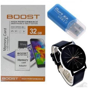 Boost 32GB Micro SD Card  + Free Watch & Varying Colour Memory Card Reader 