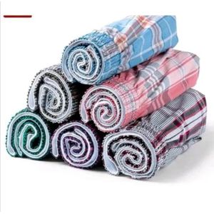 Men Checked Cotton Boxers // Fashion Colourful Printed Pure Cotton 3 Pcs Men's Panties Underwear Male Boxers Shorts Casual Sleep Underpants Plaid Loose Comfortable Home Wear Striped