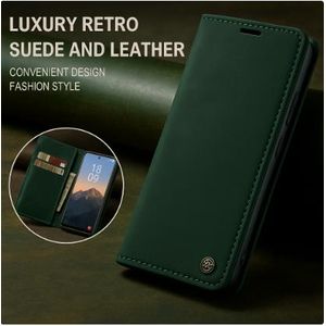 Tecno Camon 40 Premier Green Retro Flip Wallet Suede Leather Cover Case – All-Round Protection with Card Holder, Card Slots, Magnetic Closure, Foldable Stand
