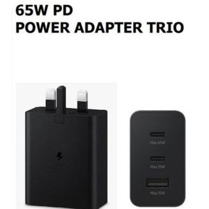 Samsung 65W PD Power Adapter Trio – Fast Charging USB-C Charger for Smartphones, Tablets, Laptops