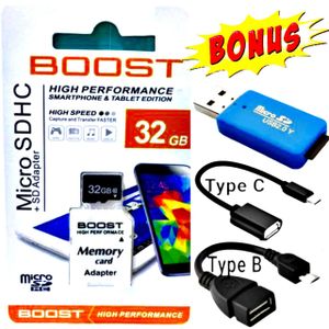 Boost 32 GB Micro SDHC Memory card // Memory Card Reader // OTG Cables 