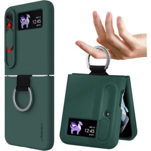 Nilkin CamShield Silky Silicon Case for Samsung Galaxy Z Flip 4 (6.7 Inch) Soft Liquid Silicon+PC Finish Slide Camera Protection Cover with Ring Loop for Galaxy Z Flip 4