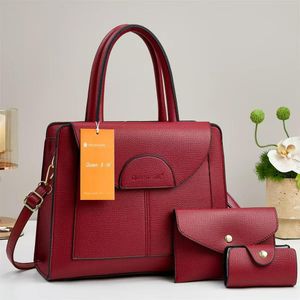 Women & Ladies 3 in 1 Marroon Quality Leather Official Handbags & Purse Set bags 