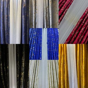 3-Piece Curtain Set – 2 Panels (1.5m Each) + 1 Sheer (2.5m Height) Elegant Window Curtains