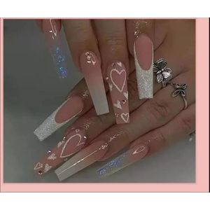 Acrylic 24PCS reusable, press on, high quality long nails