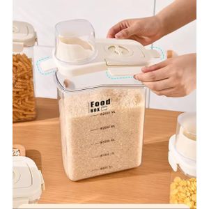 High quality Acrylic Airtight cereal container,Dry Food Storage Containers with Pour Spout & Measuring Cup Lid - Clear Plastic Pantry Organizer for Rice, Grains, Pasta, Sugar - Kitchen Dispenser Bins,Rice Storage Container,Pantry Organizer with Spout.