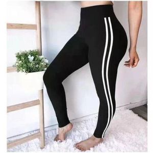 Sexy Soft Cotton Stretch Ladies Stripped Tight-BLACK