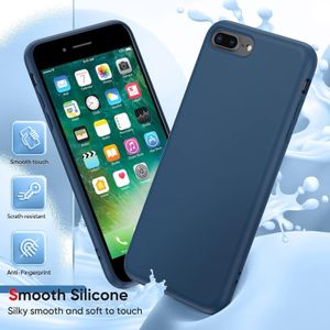 Navy Silicone Rubber Phone Cover Case for iPhone 8 Plus