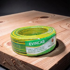 Evin Premium Quality Yellow Green 1.5mm Electrical Cable Single Core PVC Insulated Flame Retardant Domestic Wire