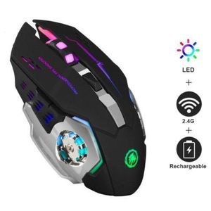 T-WOLF Wireless Gaming Mouse – 2.4GHz with USB Dongle (Black, RGB)