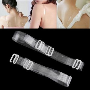 Fashion 1PAIR Strong Adjustable Stainless Steel Clear Bra Straps
