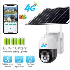 Solar Light 4G solar security camera 4MP Outdoor Memory Card Built in mic battery powered Dual lens IP CCTV camera 4g simcard outdoor full color night vision security camera for phones