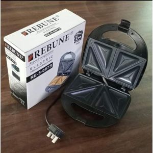 Rebune 2-Slice Sandwich Maker – Non-Stick Plates, 750W – Electric Sandwich Grill