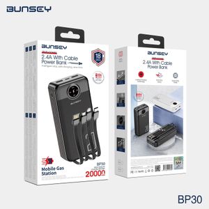 Bunsey 2.4A with cable power bank 20000 mah strong led light 
