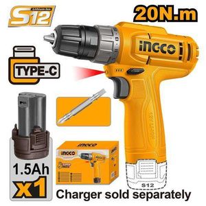 TOTAL CDLI12456 Cordless drill 12V 20Nm 
