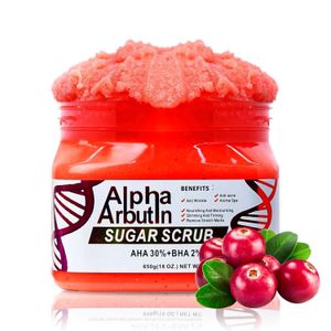 DR MEINAIER Alpha Arbutin Sugar Body Scrub, AHA + BHA, Anti-Acne, Anti-Wrinkle, Nourishing and Moisturizing Formula
