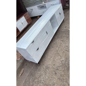 6FT Modern Box Executive TV Stand – Large Entertainment Unit with Storage Shelves & Cabinet for Living Room