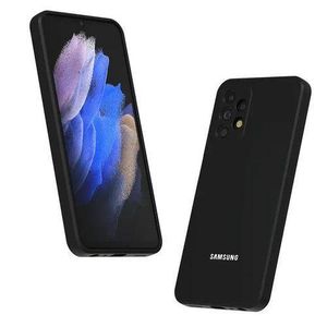 Samsung Galaxy A13 4G Phone Case For Liquid Silicone Back Protective Cover Case in Black