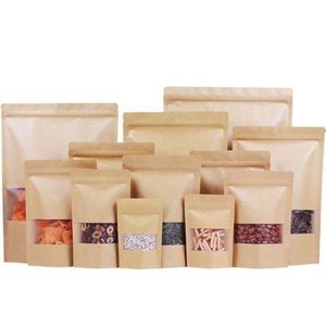 Packaging Kraft Paper pouches with small transparent window