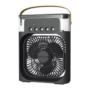 Portable 5-Hole Mist Cooling Air Device, Multi-Speed Wind Adjustment Desktop Humidifying Cooler with Large Visible Water Tank, Built-In Charging Supply Quiet Air Cooler with Top Carry Handle for Bedroom, Office & Outdoor Camping
