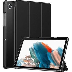 SOFTY Smart Trifold FLIP CASE Cover for Samsung Galaxy TAB A8 10.5 INCH (SM-X200/X205/X207) 2022, Ultra-Thin Lightweight Hard Back Shell TRI-FOLD Stand Cover - Black