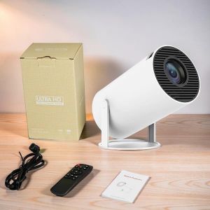	HDMI And USB Connectivity HY300 1080P Full HD 4K Ultra HD High Resolution High Brightness Adjustable Home Theater Smart Mini Portable Android Projector