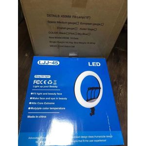 LJJ-45 18-Inch LED Ring Light with Multi-Functional Remote Control, Adjustable Tripod, and Phone Holder
