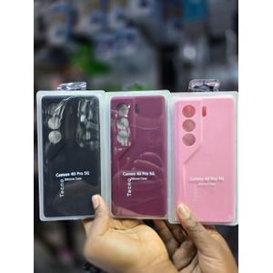 Original Soft Silicone Cover Case for Tecno Camon 40 Pro – Flexible Shockproof Slim Back Cover - Maroon