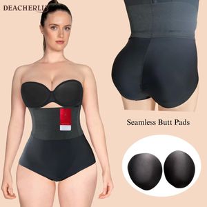 Women’s High Waist Padded Shapewear Shorts – Seamless Tummy Control