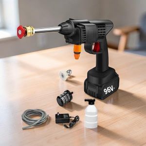Reliable Quality Portable 96V 12000Mah 2 Rechargeable Lithium Ion Batteries Cordless Car Washer Car Washing High Pressure Washer Gun Machine