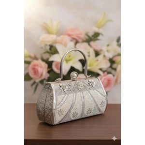 Lady Quinton Crystal Rhinestone Evening Bag Luxury Sparkle Clutch - Black