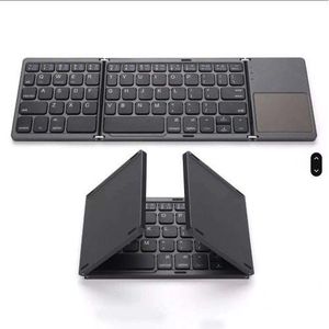 Wireless  Portable Ultra-Slim 3 Folding Bluetooth Rechargeable Keyboard & Touch Pad for IOS, Android, Windows