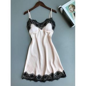 Women Sexy Nightgown Ladies Comfortable Camisole Set Female Lingerie White-L