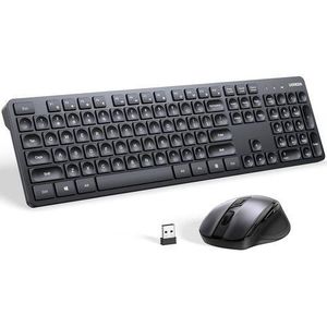 Ugreen Wireless Keyboard and Mouse Combo, 2.4GHz Ergonomic Keyboard Mouse, Compact Silent Cordless Full Size Computer Keyboard, Mouse 5 DPI Levels up to 4000, for Computer, Laptop, PC, Windows, Mac - MK006