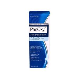   PanOxyl Acne Creamy Wash with 4% Benzoyl Peroxide Daily Control . Removes Pimples, Treats Acne, Cleans, Unclogs pores, Clears Breakouts, Hydrates, Moisturizes & Treats Acne on Chest, Face & Back.