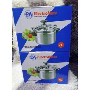 ElectroMate 7L manual Pressure Cooker – Heavy Duty Stainless Steel Cooker for Fast Cooking, Safe Locking Lid, Suitable for Gas & Electric Stoves