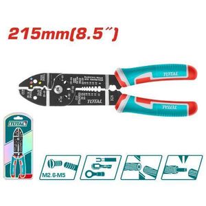 TOTAL  Professional 8-inch Wire Stripper/Crimping Tool, Cable Cutter/Crimper, Wiring and Multi-Function Hand Tool-215mm