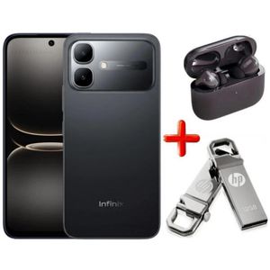 Infinix Smart 20, 6.67", (4+4)8GB RAM + 128GB ROM Storage, (Dual SIM), 5200 mAh, 4G - Black - (1YR WRTY) + Free Gifts